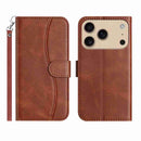 iPhone 16/17 Series Dual - Folded S - shape Leather Phone Case