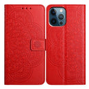 iPhone 16/17 Series Flower Embossed Leather Phone Case