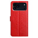 iPhone 16/17 Series Flower Embossed Leather Phone Case