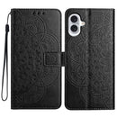 iPhone 16/17 Series Flower Embossed Leather Phone Case