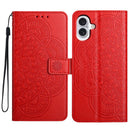 iPhone 16/17 Series Flower Embossed Leather Phone Case