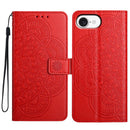 iPhone 16/17 Series Flower Embossed Leather Phone Case