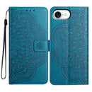iPhone 16/17 Series Flower Embossed Leather Phone Case