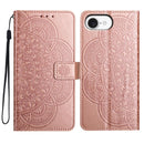 iPhone 16/17 Series Flower Embossed Leather Phone Case