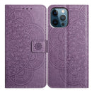 iPhone 16/17 Series Flower Embossed Leather Phone Case