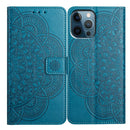 iPhone 16/17 Series Flower Embossed Leather Phone Case