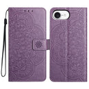 iPhone 16/17 Series Flower Embossed Leather Phone Case