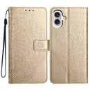 iPhone 16/17 Series Flower Embossed Leather Phone Case