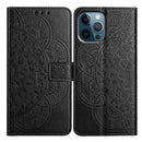 iPhone 16/17 Series Flower Embossed Leather Phone Case