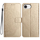 iPhone 16/17 Series Flower Embossed Leather Phone Case