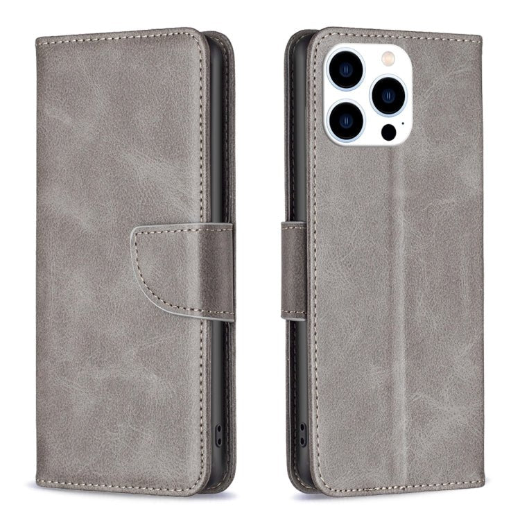 iPhone 16/17 Series Lambskin Texture Pure Color Flip Leather Phone Case