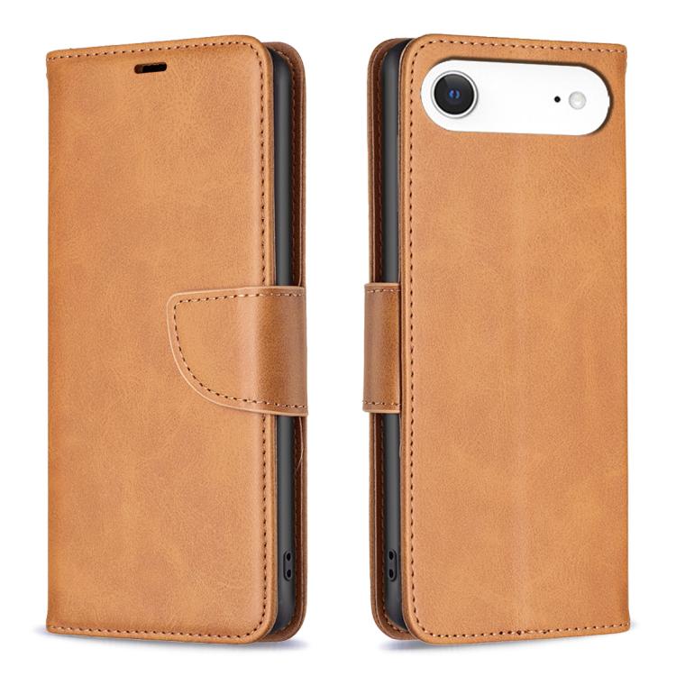 iPhone 16/17 Series Lambskin Texture Pure Color Flip Leather Phone Case