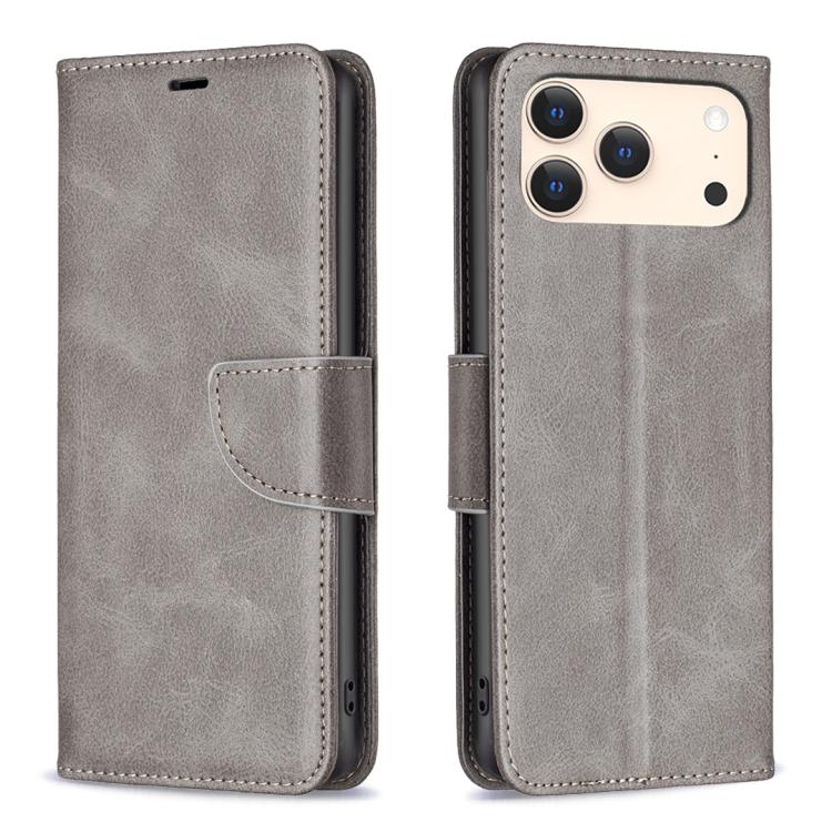 iPhone 16/17 Series Lambskin Texture Pure Color Flip Leather Phone Case