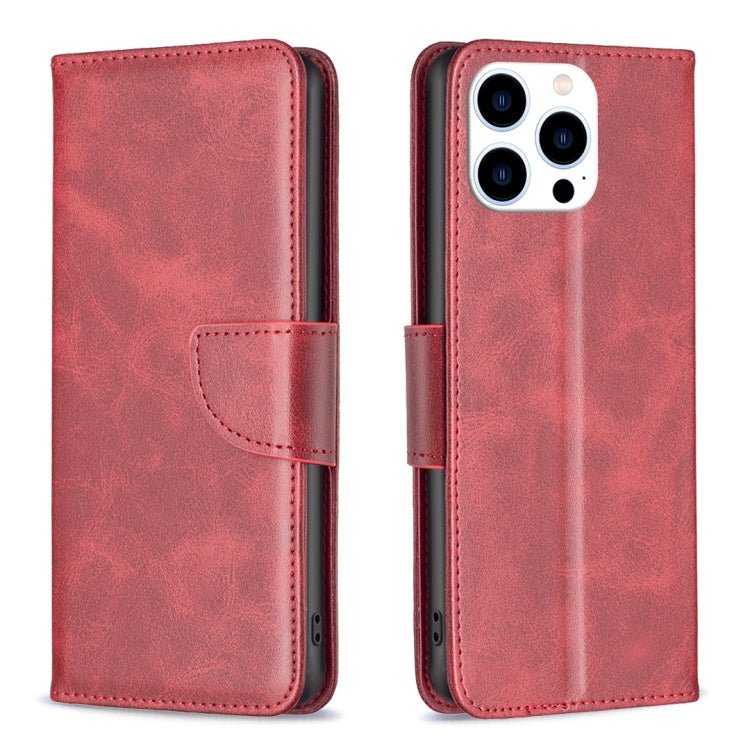 iPhone 16/17 Series Lambskin Texture Pure Color Flip Leather Phone Case