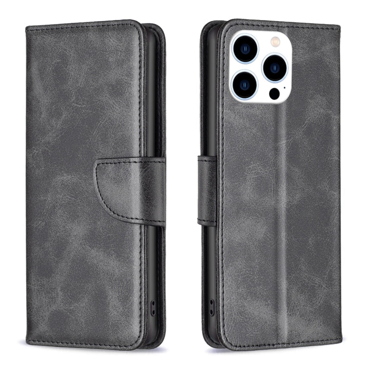 iPhone 16/17 Series Lambskin Texture Pure Color Flip Leather Phone Case