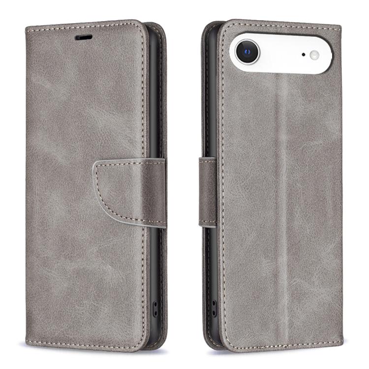 iPhone 16/17 Series Lambskin Texture Pure Color Flip Leather Phone Case
