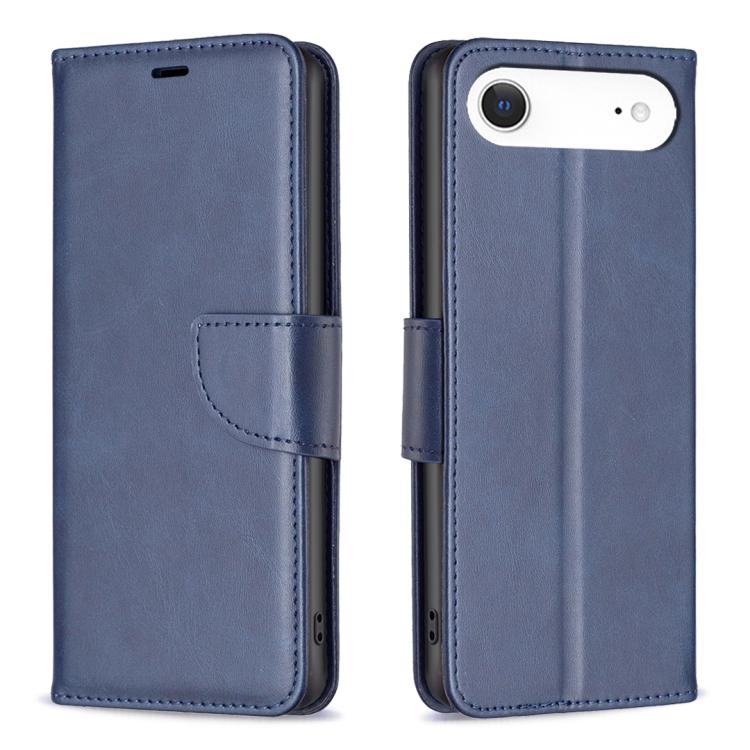 iPhone 16/17 Series Lambskin Texture Pure Color Flip Leather Phone Case