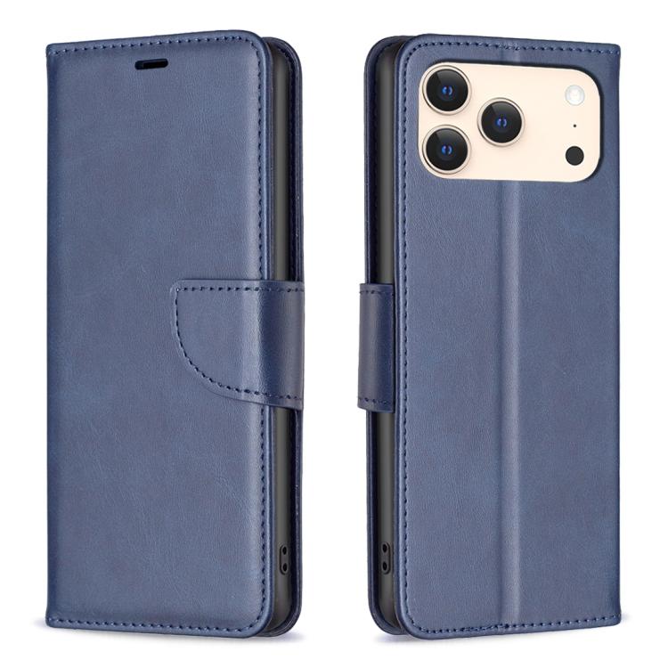 iPhone 16/17 Series Lambskin Texture Pure Color Flip Leather Phone Case