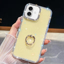 iPhone 16/17 Series Rhinestone Glitter TPU Ring Holder Anti - fall Phone Case