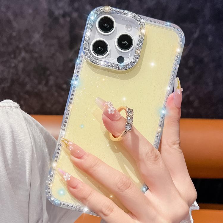 iPhone 16/17 Series Rhinestone Glitter TPU Ring Holder Anti - fall Phone Case