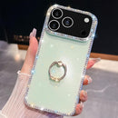 iPhone 16/17 Series Rhinestone Glitter TPU Ring Holder Anti - fall Phone Case