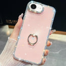 iPhone 16/17 Series Rhinestone Glitter TPU Ring Holder Anti - fall Phone Case