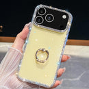 iPhone 16/17 Series Rhinestone Glitter TPU Ring Holder Anti - fall Phone Case