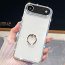 iPhone 16/17 Series Rhinestone Glitter TPU Ring Holder Anti - fall Phone Case