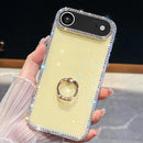 iPhone 16/17 Series Rhinestone Glitter TPU Ring Holder Anti - fall Phone Case