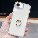 iPhone 16/17 Series Rhinestone Glitter TPU Ring Holder Anti - fall Phone Case