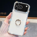 iPhone 16/17 Series Rhinestone Glitter TPU Ring Holder Anti - fall Phone Case