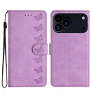 iPhone 16/17 Series Seven Butterflies Embossed Leather Phone Case
