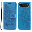 iPhone 16/17 Series Seven - petal Flowers Embossing Leather Phone Case