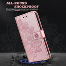 iPhone 16/17 Series Seven - petal Flowers Embossing Leather Phone Case