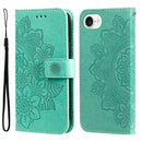 iPhone 16/17 Series Seven - petal Flowers Embossing Leather Phone Case