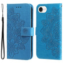 iPhone 16/17 Series Seven - petal Flowers Embossing Leather Phone Case