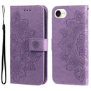 iPhone 16/17 Series Seven - petal Flowers Embossing Leather Phone Case