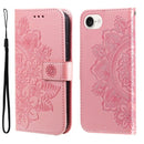 iPhone 16/17 Series Seven - petal Flowers Embossing Leather Phone Case
