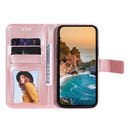 iPhone 16/17 Series Seven - petal Flowers Embossing Leather Phone Case