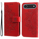 iPhone 16/17 Series Seven - petal Flowers Embossing Leather Phone Case