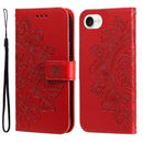 iPhone 16/17 Series Seven - petal Flowers Embossing Leather Phone Case