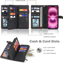 iPhone 16,Detachable Magnetic Phone Case, PU Leather All - Round Protective Case Blue