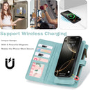 iPhone 16,Detachable Magnetic Phone Case, PU Leather All - Round Protective Case Blue