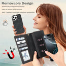 iPhone 16,Detachable Magnetic Phone Case, PU Leather All - Round Protective Case Blue