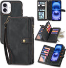 iPhone 16,Detachable Magnetic Phone Case, PU Leather All - Round Protective Case Blue