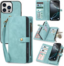 iPhone 16,Detachable Magnetic Phone Case, PU Leather All - Round Protective Case Blue