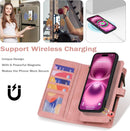 iPhone 16,Detachable Magnetic Phone Case, PU Leather All - Round Protective Case Blue