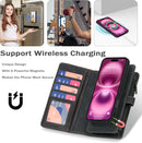 iPhone 16,Detachable Magnetic Phone Case, PU Leather All - Round Protective Case Blue