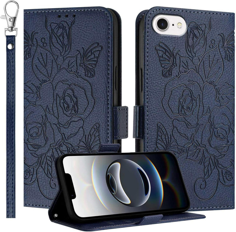 iPhone 16E Floral Butterfly Leather Flip Wallet Case - Gorilla Cases