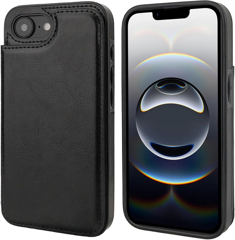 iPhone 16E Wallet Leather Kickstand with Card Holder Wallet Case - Gorilla Cases